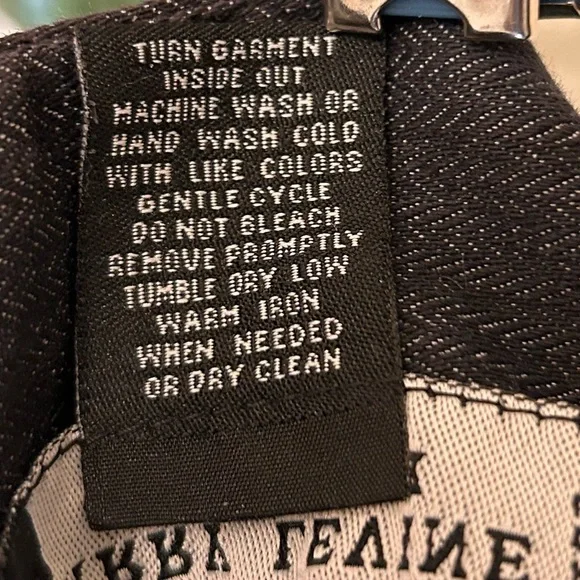 Larry Levine Dark Blue Denim Stretch Layered Skirt - Picture 4 of 6